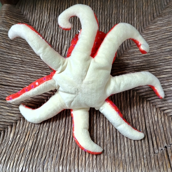 Plush Wild Republic Octopus Orange polkadot Hug'ems mini Stuffed Animal 7" Plush - Picture 7 of 11